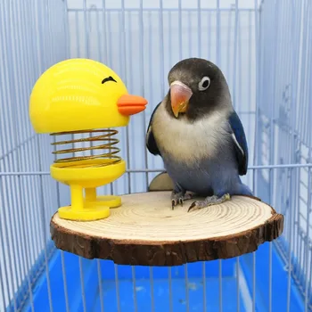 Sjove Papegøje Legetøj Stå Bevæger sig fuglebur Platform Papegøje Træ-Bakke med Søde Foråret And Toy For Pet Fugl Forsyninger