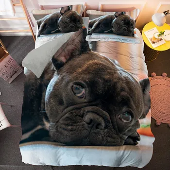 Luksuriøs 3D-Lagen Sæt Dyr Hund Print I Queen, King Size