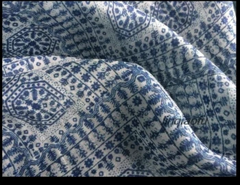 Ramie trykt klæder shirt stof High-end linned tøj geometrisk mønster, stof