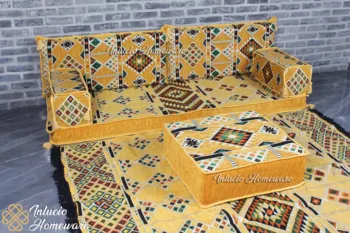 Arabisk Majlis Sæt Arabisk Jalsa Japansk Sofa-Gulvtæppe Pude Sofa Gule Sofa Traditionel Pude Sæt Tæppe Osmanniske Møbler