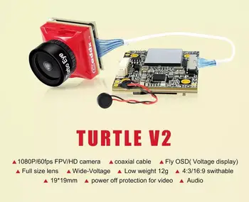 RCtown Caddx Skildpadde V2 1080p 60fps FOV 155 Grad Super WDR Mini HD FPV Kamera OSD Mic for RC Drone