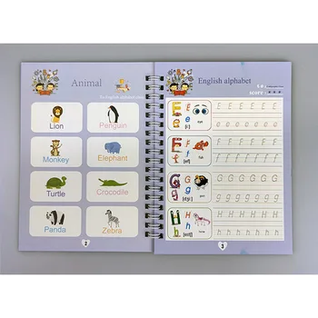 2 bøger / 3D skrivebog for kalligrafi nuambers 0-10 skriftligt praksis bøger at lære matematik skriftligt bog for børn genanvendelige legetøj