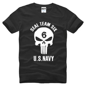 Seal Team Six US NAVY Kranium Trykt T-Shirt Mænd Nyhed Korte Ærmer O-Hals Bomuld kortærmet T-Shirt til Sommeren Style t-Shirt til Mænd