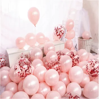 10/20pcs 10tommer gennemsigtig rosa guld konfetti-balloner pearl pink balloner bryllup fødselsdag part indretning chrome-metallic globos