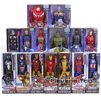 30cm Avengers Marvel Super Heroes Thanos Black Panther Captain America, Thor, Iron Man Spiderman Hulkbuster Hulk Action Figur