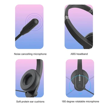 OY632 Bluetooth-Hovedtelefoner med Mikrofon, Trådløst Headset Noise Cancelling Hoved-monteret Hovedtelefon til Phones PC Hjemme Kontor