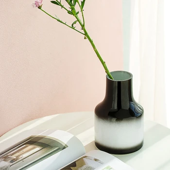 Sort Og Hvid Enkelt Glas Vase Kreative Stue, Spisebord, Soveværelse Dekoration,Boligindretning Tilbehør