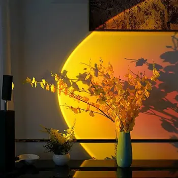 Nye 2021 Dekorativ Lampe Solnedgangen Lys, Smuk Og Elegant Baggrund Væggen Leverer Kreative Nat Lys Solnedgang Lampe