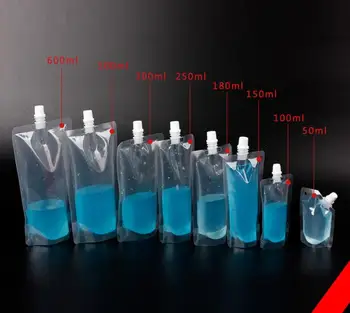 50 ML/300ML Stand-up Plast Drikke Emballage Pose Tud Etui til Juice, Mælk Og Drikke Flydende Pakning taske Drink Pose SN3536