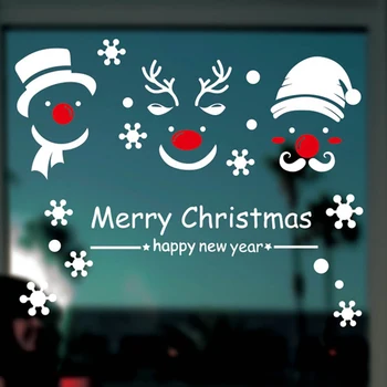 Glædelig Jul 45*60cm Santa Glas Vindue Wall Stickers Vinyl Hjem Xmas Udsmykning fjernes Vindue Fremvise Xmas Udsmykning