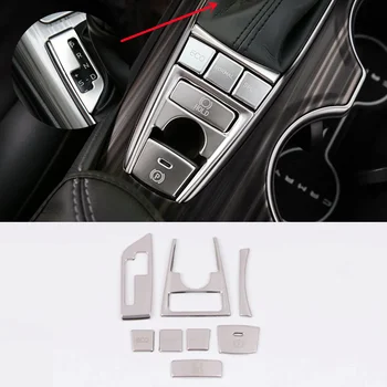For Toyota Camry 2018 2019 Bil gear shift knappen panel frame Dekoration Ord indsendt Dække Trim Tilbehør i Rustfrit Stål 8stk