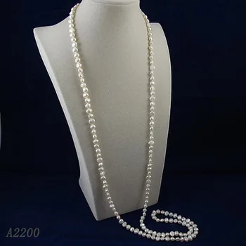 Nye Klassiske Lange Perle Halskæde Hvid Farve Barok Ægte Ferskvands Perle Smykker Hot Salg Charmerende Kvinder Gave
