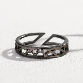 Uloveido oprindelige 925 sterling sølv mænds og kvinders par ring et net elsker kreative niche design par ring SALRG127