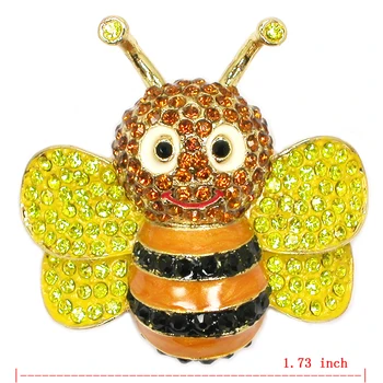 12pcs/masse Engros Rhinestone Emalje Bee Pin-brocher smykker gave broche C102287