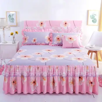 40 Bed Nederdel, Non-slip Lagen Dækker Sengetæppe Chiffon Lagen til Bryllup Dekoration Bed Cover med Elastik