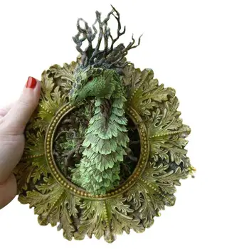 Haven Statue Dragon Simulering Spejl Ornamenter Harpiks Værftet Kunst til Hjemmet Hus Udendørs Udsmykning