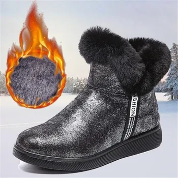 Vinteren ny sne støvler kvinder varm tyk bund korte støvler plus velvet bomuld sko pailletter kvinders sko støvler til kvinder