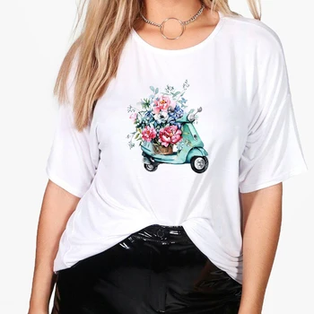 2021 Populære T-shirt Kvinder Sommeren Udsøgt T-Shirts Moderne Design-Grøn Cykel Trykt Minimalisme Fashion T-Shirt Hipster