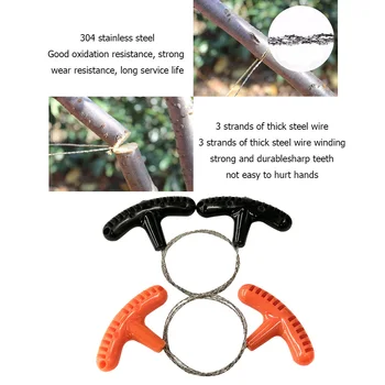 Manuel Hånd Stål Rope Chain Saw Praktiske Bærbare Nødsituation Overlevelsesudstyr Stål Wire Kits Rejse-Værktøjer Udendørs Camping Vandring
