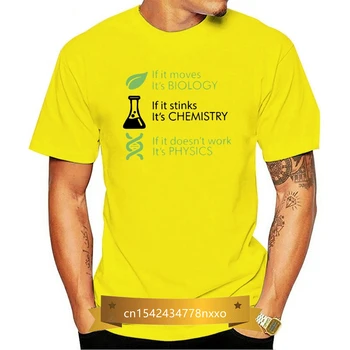 Mænd Biologi Kemi Fysik T-Shirts Kontor Humor Studerende School University Bomuld Tøj, Vintage Tee Plus Size T-Shirts