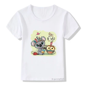 Nye sommer style børn tshirt kawaii dyr tegnefilm print drenge t-shirt mode søde børn tøj Harajuku tees piger t shirt toppe