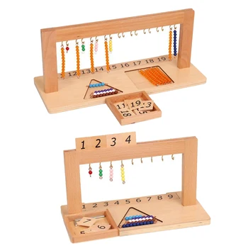 Træ-Abacus Klassiske Tælle Montessori Toy Matematik Perler Tælle Spil