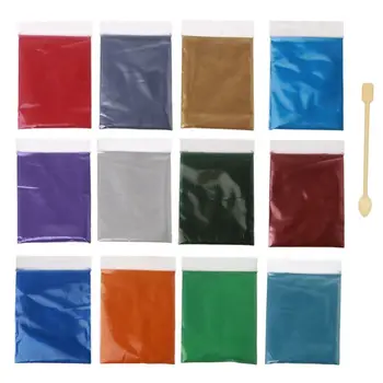 12 Farver 10g Glimmer Perle Pulver Harpiks Pigment Kit Epoxy Harpiks Farvestof Farve Kit E15E