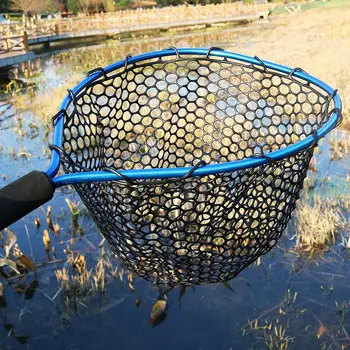 Bærbare Håndholdte Fiskeri Dip Net Gummi Landing Net med Elastiske Reb og Spænde 35cm