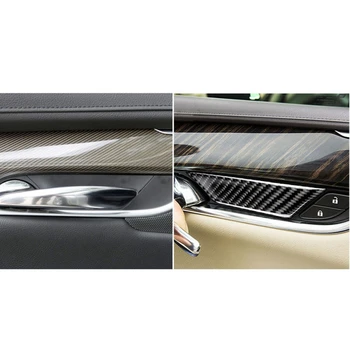 4stk Carbon Fiber Bilens dørhåndtag Skål Trim Dækning af Bil, boligindretning Tilbehør Kompatible til Cadillac XT5 16-17