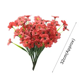 1Pc Kunstig Blomst Romantisk Slid-resistent Plast Realistiske 5 Filialer Falske Orchid Faux Planter til Office Home Room Decor