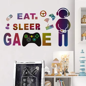 Kreative Tegnefilm Gamer Wall Sticker Spil Legerum Indretning, DIY Vinyl Kids Room Tapet Plakat