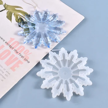 Crystal Epoxy Harpiks Skimmel julepynt Snefnug Vedhæng Støbning Silicone Mould DIY Kunsthåndværk, smykkefremstilling Værktøjer