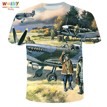 War T-shirt Til Mænd Sommeren Fighter Jet-Grafik 3D-Print Tees Sport T-Shirt til Kvinder/Mænd Nyhed Toppe