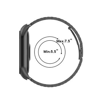 For Mi Band 6 5 Strop om Håndleddet for Xiaomi Mi-Band 6 Metal Rustfrit Armbånd Correa for Miband 5 6 Globale Version
