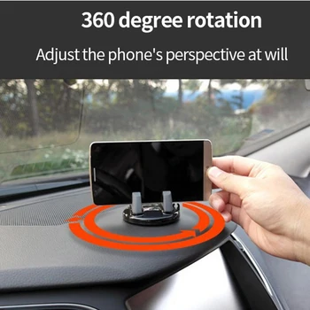 Tilbehør til bilen Interiør telefonholder Ornament 360 Rotation PC+Silicone slidstærk Dashboard Dekoration Universal til GPS