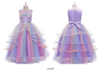 Tulle Princess Ball Gown Blomst Piger Kjoler 2020 Ærmer Første Altergang Kjoler Piger Differentieret Kjoler Hvid Pink Lilla Regnbue