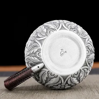 Sølv teaware sterling sølv 999 hånd-udskåret gammeldags retro Kinesiske husstand sterling sølv fair cup