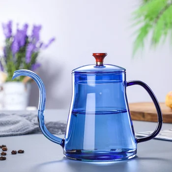 Lange Munden Glas Te Hæld det Over Elkedel Premium Kvalitet med Låg for Dryp Og Hånd-Lavet Kaffe og Te