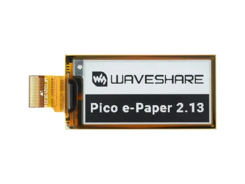 Waveshare 2,13 tommer Fleksibel E-Papir, E-Ink-Skærm Modul Til Raspberry Pi Pico, 212×104 Pixels, Sort / Hvid, SPI Interface