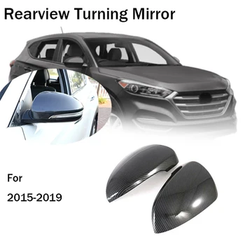 1 Par kulfiber-Anmeldelse Spejl dækkappe Tilbehør til Hyundai Tucson-2020