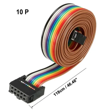 1stk IDC 10 Stifter 48/66/118/148cm Lang 2,54 mm Regnbue Farve/Grå Pitch Fleksible Flade Bånd forbindelseskabel for PCB