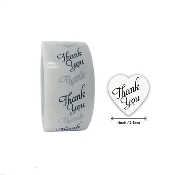 500pcs/rulle Hvid Sæl Mærkat Thanksgiving Tak Gave Box Emballage til Fødevarer Konvolut Dekoration Business Bagning Papirvarer