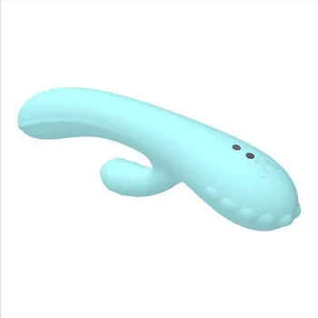 1STK Blå Grøn Vibrator Stick Bløde Voksen Sex Legetøj til Kvinder Klitoris Stimulator Charmerende Dobbelt Chok AV Silikone-Vibratorer
