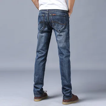2020 Mænds Jeans Nye Slanke Lige Strækning Mandlige Streetwear Denim Bukser Blå Grå Casual Denim Bukser Fashion Herre Jeans Mærke