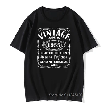 Jubilæum Gave i 1955 Alle Originale Dele, T-Shirt Design Bomuld Nyhed t-shirts Mandlige Vintage Print Far Bedstefar Toppe Tee