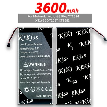 Original KiKiss 3600mAh Batteri for Motorola Moto G5 Plus G5Plus XT1684 XT1685 XT1687 XT1681 HG40 HG 40 Telefonens Batteri