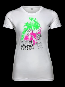 Girlz Fair Trade screen print Skjorte Spliff, slim-fit hvid grøn pink bomuld mænd t-shirt