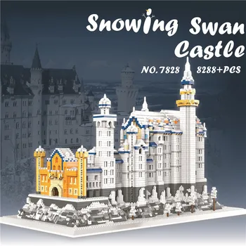 8288pcs Sner Swan Slot byggesten Diamant Arkitektur, Micro Mursten Legetøj Til Børn Julegave Pædagogisk Legetøj