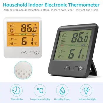 Mini-Digital Termometer Hygrometer Elektroniske Luftfugtighed Temperatur Monitor med Skærm til hjemmekontoret Indendørs