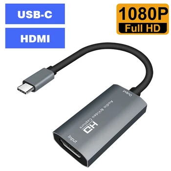 Video Capture-Kort, HDMI Type C Audio Grabber Rekord med 4-I-1-Hub med Type-C til HDMI PD USB 3.0 Udvidelse Dock
